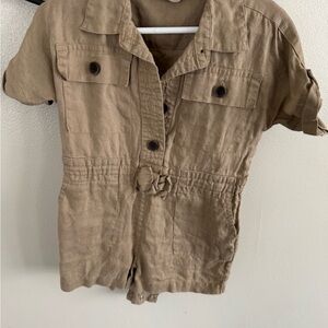 Banana Republic Baby Neutral Botanical Print Short Sleeve Romper